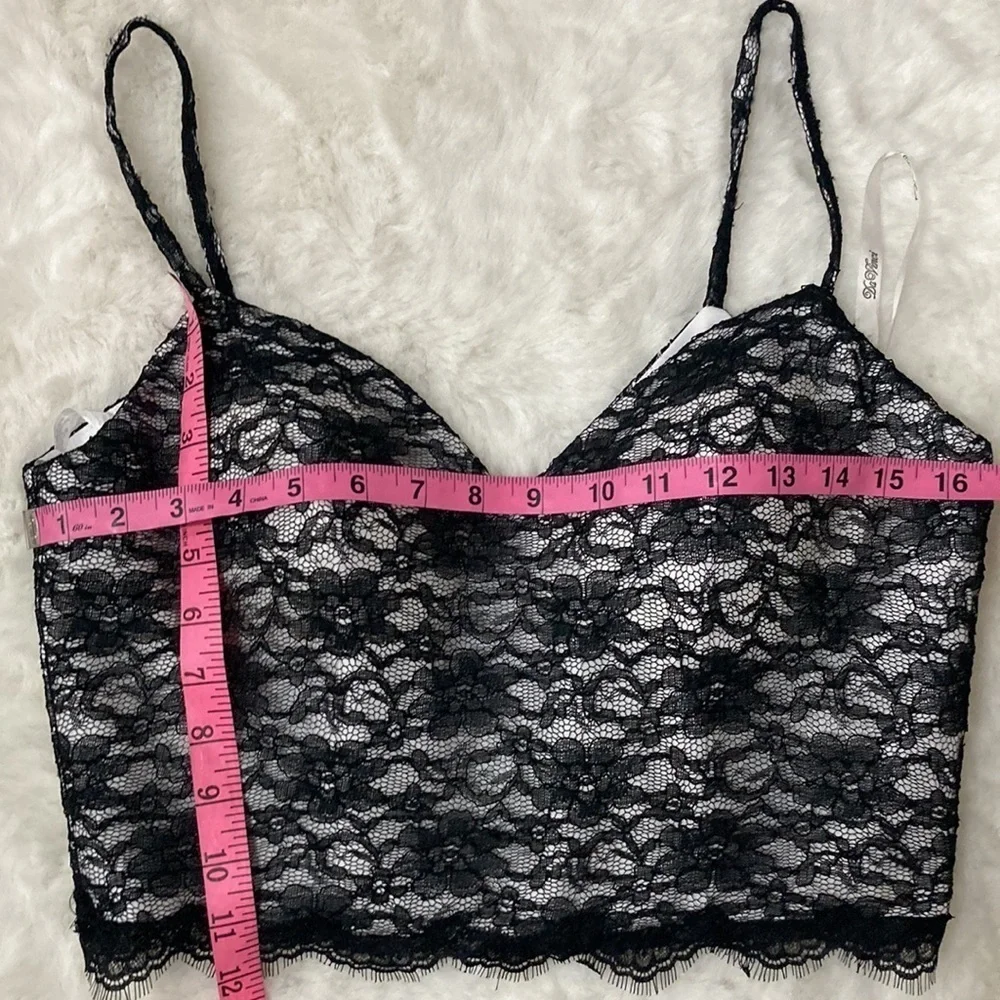 Da Vinci Woman’s Camisole black and white lace Size 10 NWOT